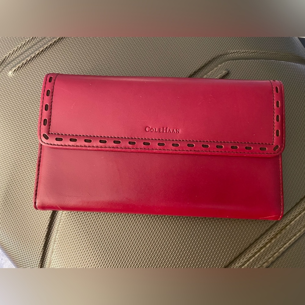 Cole Haan Red Leather Wallet, New
